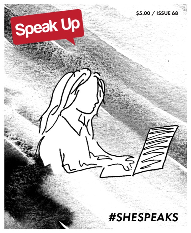 Speak Up cover — #SheSpeaks