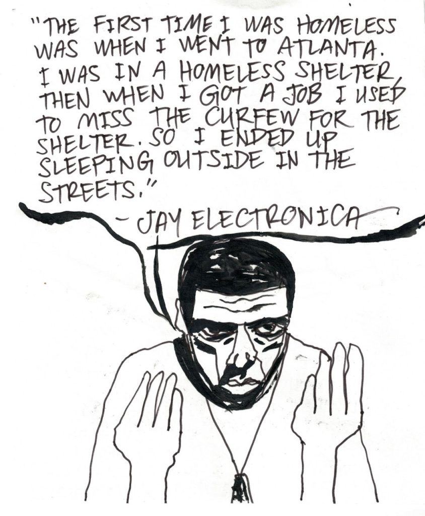 A drawn page by David Alan Goldberg from Beans 0 · Where to Sleep