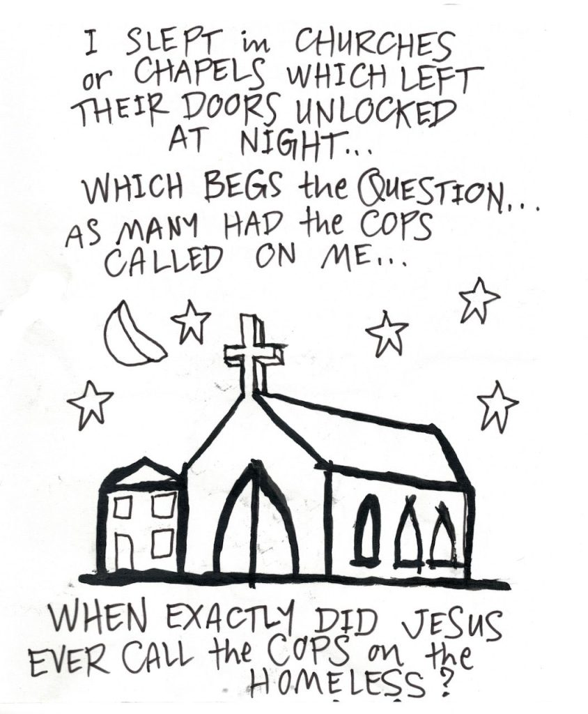 A drawn page by David Alan Goldberg from Beans 0 · Where to Sleep