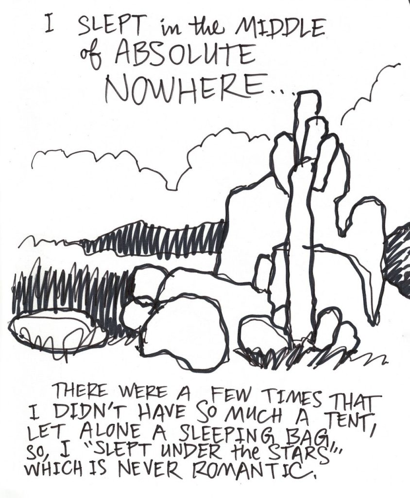 A drawn page by David Alan Goldberg from Beans 0 · Where to Sleep