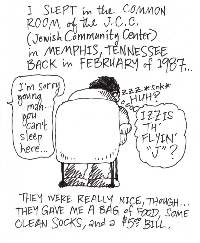 A drawn page by David Alan Goldberg from Beans 0 · Where to Sleep