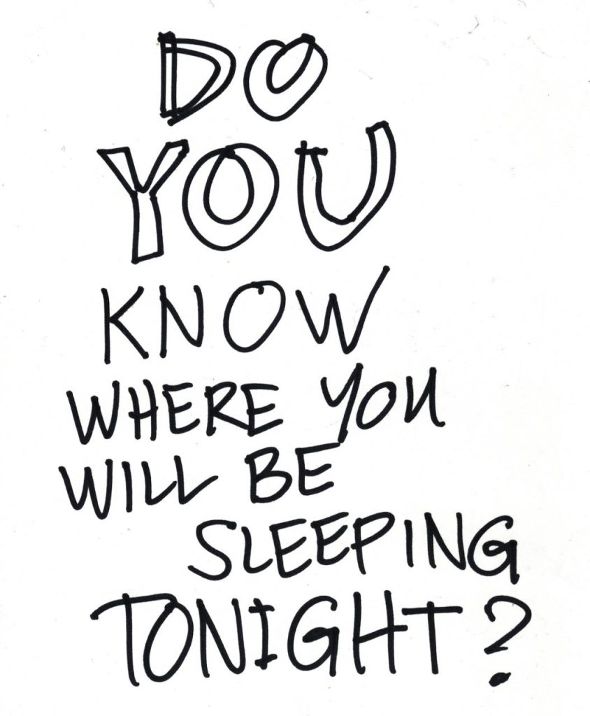 A drawn page by David Alan Goldberg from Beans 0 · Where to Sleep