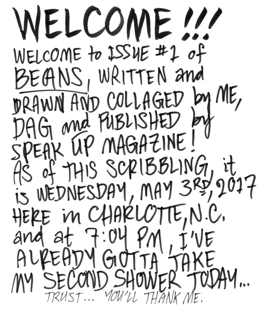 A drawn page by David Alan Goldberg from Beans 1 · Where to Potty