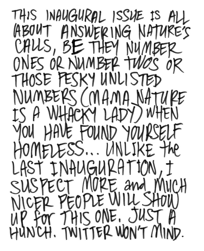 A drawn page by David Alan Goldberg from Beans 1 · Where to Potty