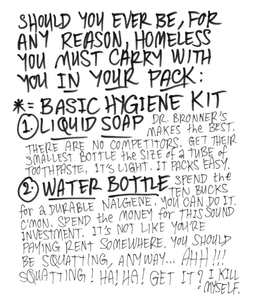 A drawn page by David Alan Goldberg from Beans 1 · Where to Potty