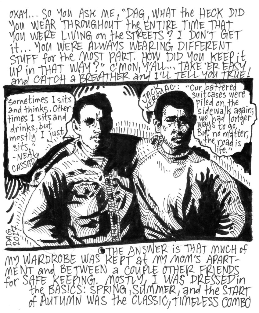 A drawn page by David Alan Goldberg from Beans 2 · What to Wear