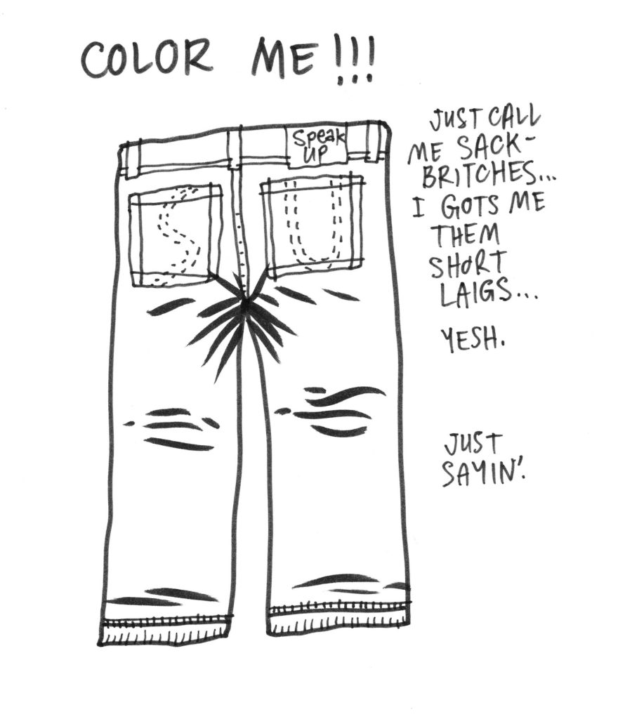 A drawn page by David Alan Goldberg from Beans 2 · What to Wear