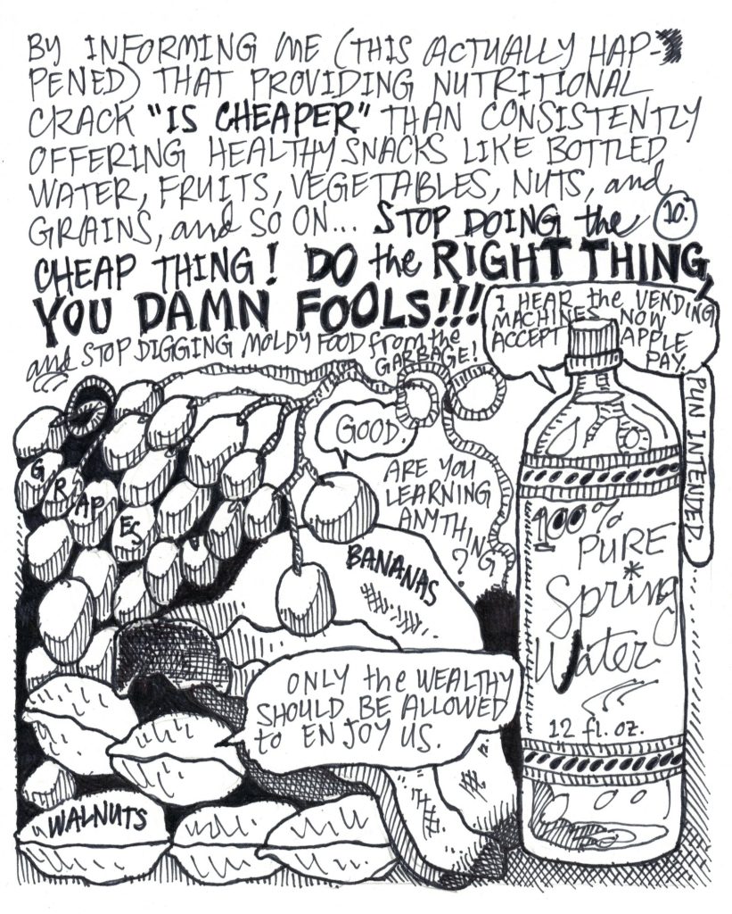 A drawn page by David Alan Goldberg from Beans 3 · The Food Issue