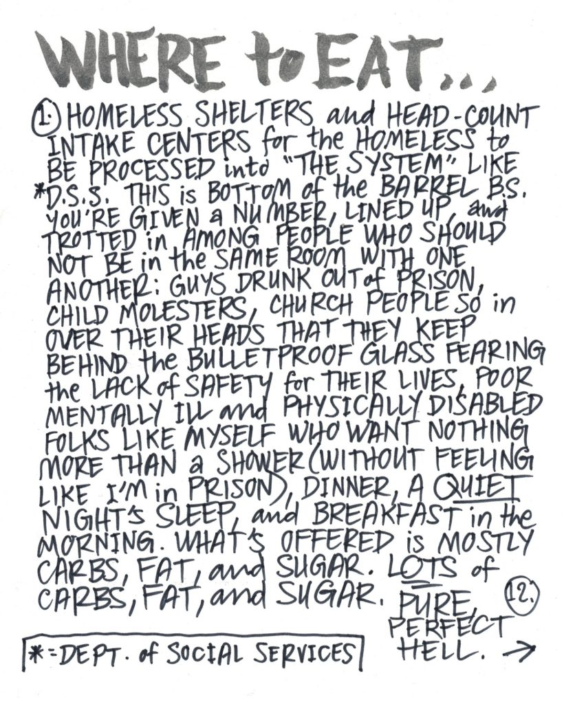 A drawn page by David Alan Goldberg from Beans 3 · The Food Issue