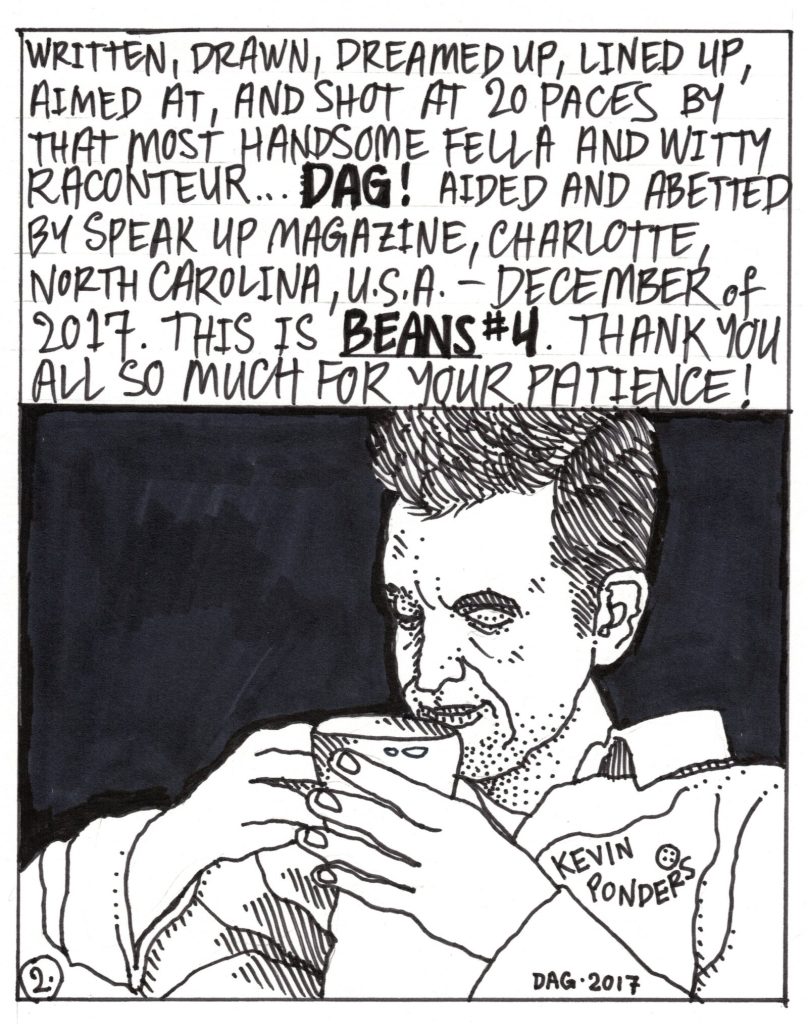 A drawn page by David Alan Goldberg from Beans 4 · Meditations on Coffee
