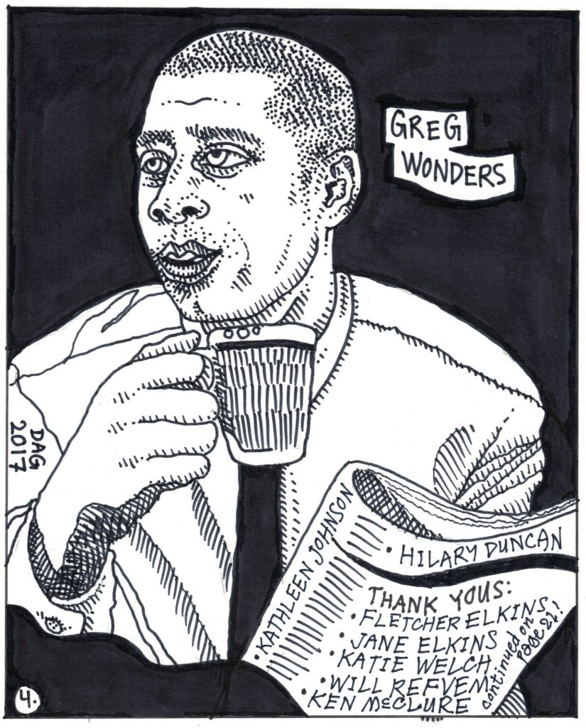A drawn page by David Alan Goldberg from Beans 4 · Meditations on Coffee