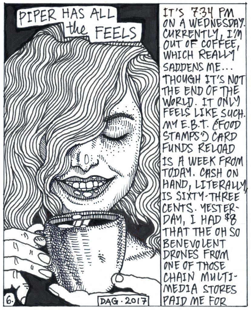 A drawn page by David Alan Goldberg from Beans 4 · Meditations on Coffee