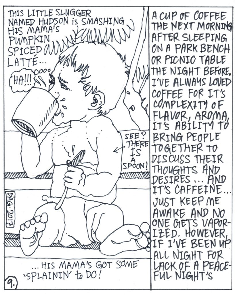 A drawn page by David Alan Goldberg from Beans 4 · Meditations on Coffee