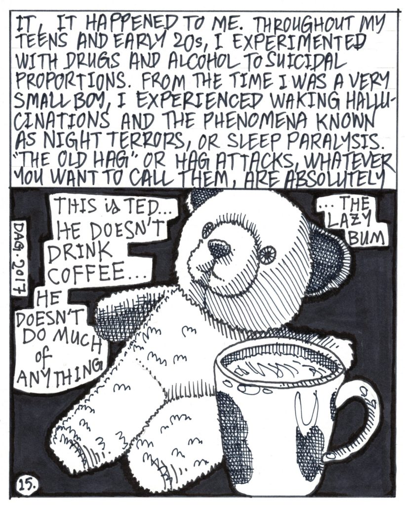 A drawn page by David Alan Goldberg from Beans 4 · Meditations on Coffee