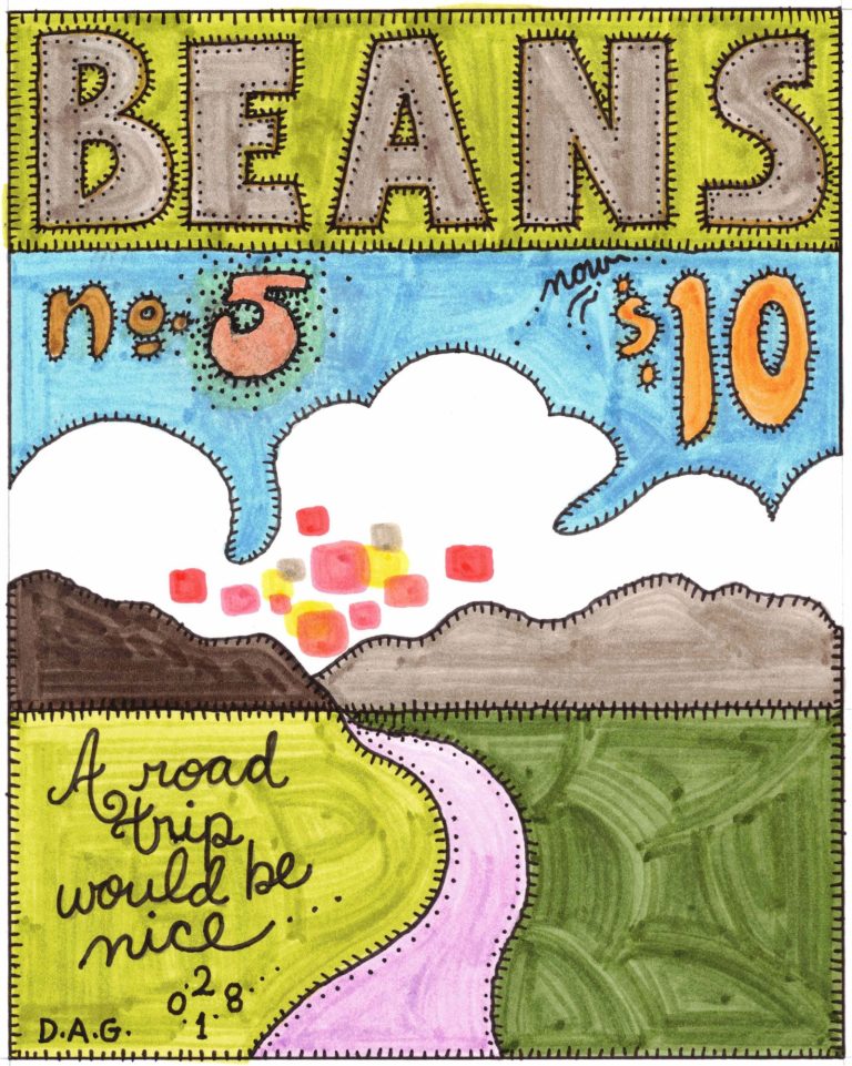 A drawn page by David Alan Goldberg from Beans 5 · Crazy
