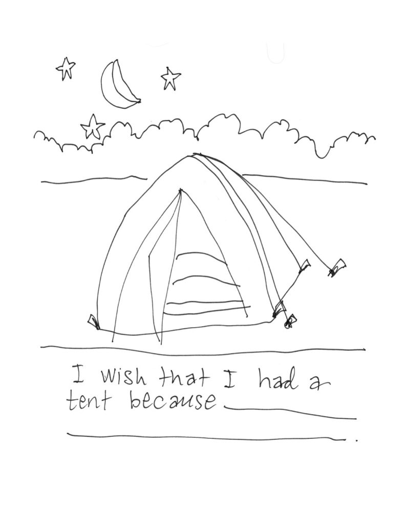 A drawn page by David Alan Goldberg from Things I Could Have Used While Homeless