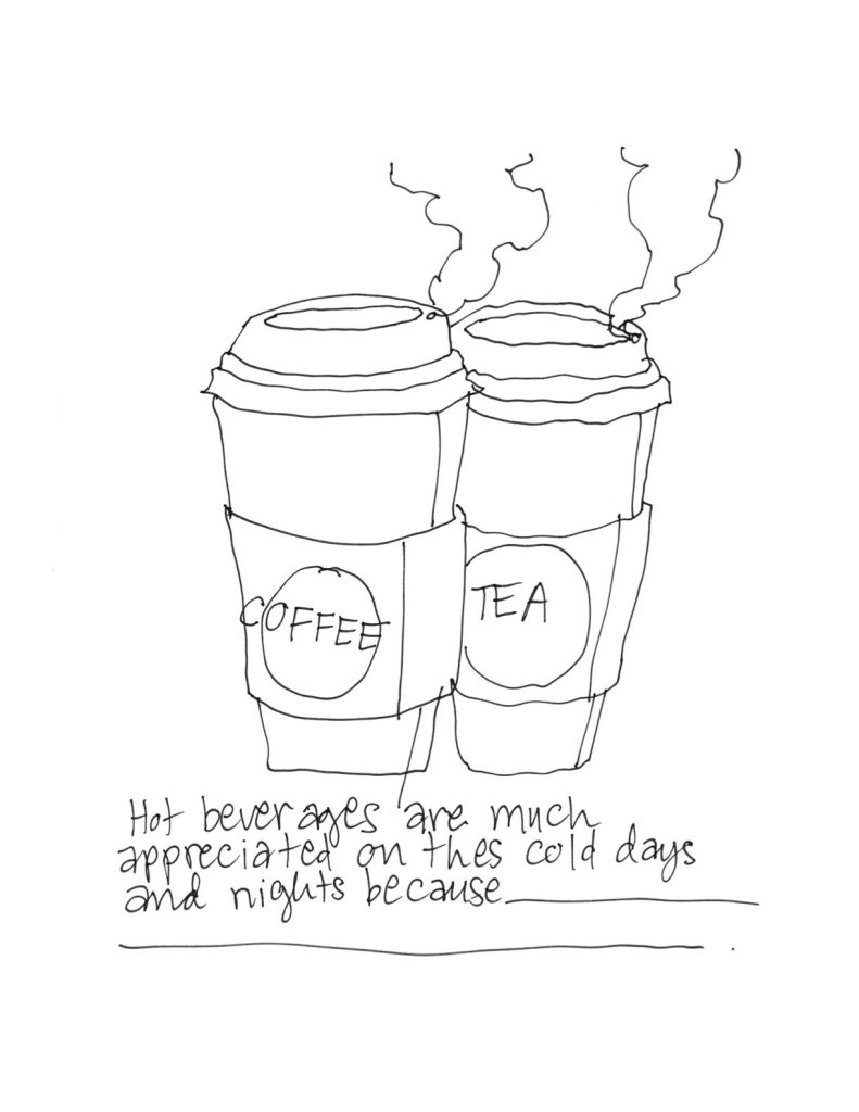 A drawn page by David Alan Goldberg from Things I Could Have Used While Homeless