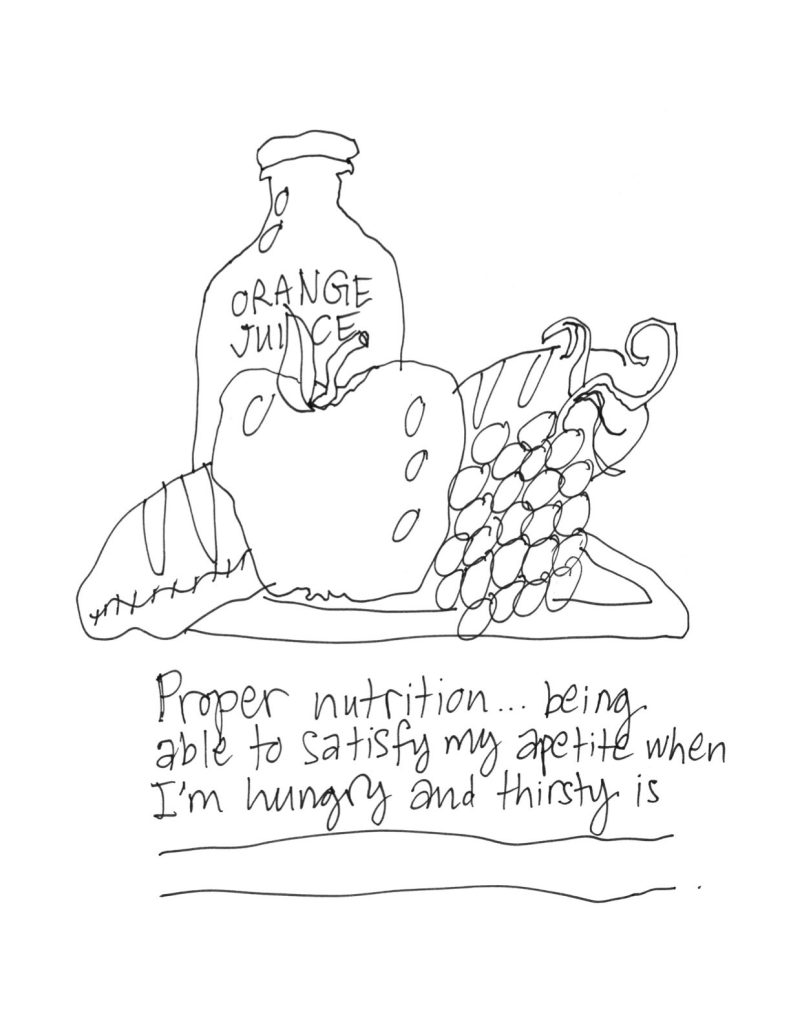 A drawn page by David Alan Goldberg from Things I Could Have Used While Homeless