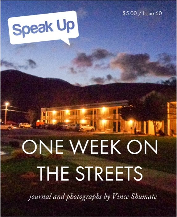 Speak Up cover — One Week on the Streets · Vince Shumate